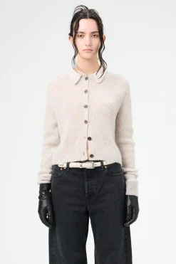Beige Melange Fuzzy Alpaca