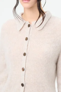 Beige Melange Fuzzy Alpaca