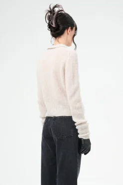 Beige Melange Fuzzy Alpaca
