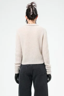 Beige Melange Fuzzy Alpaca