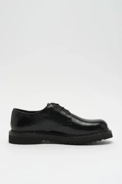 Black Cracked Patent Leather