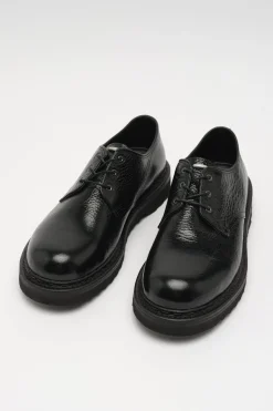 Black Cracked Patent Leather