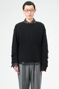 Black Crochet Stripe