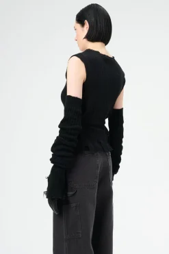 Black Crochet Stripe