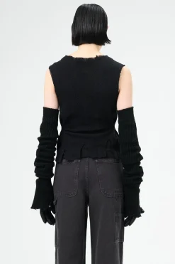 Black Crochet Stripe