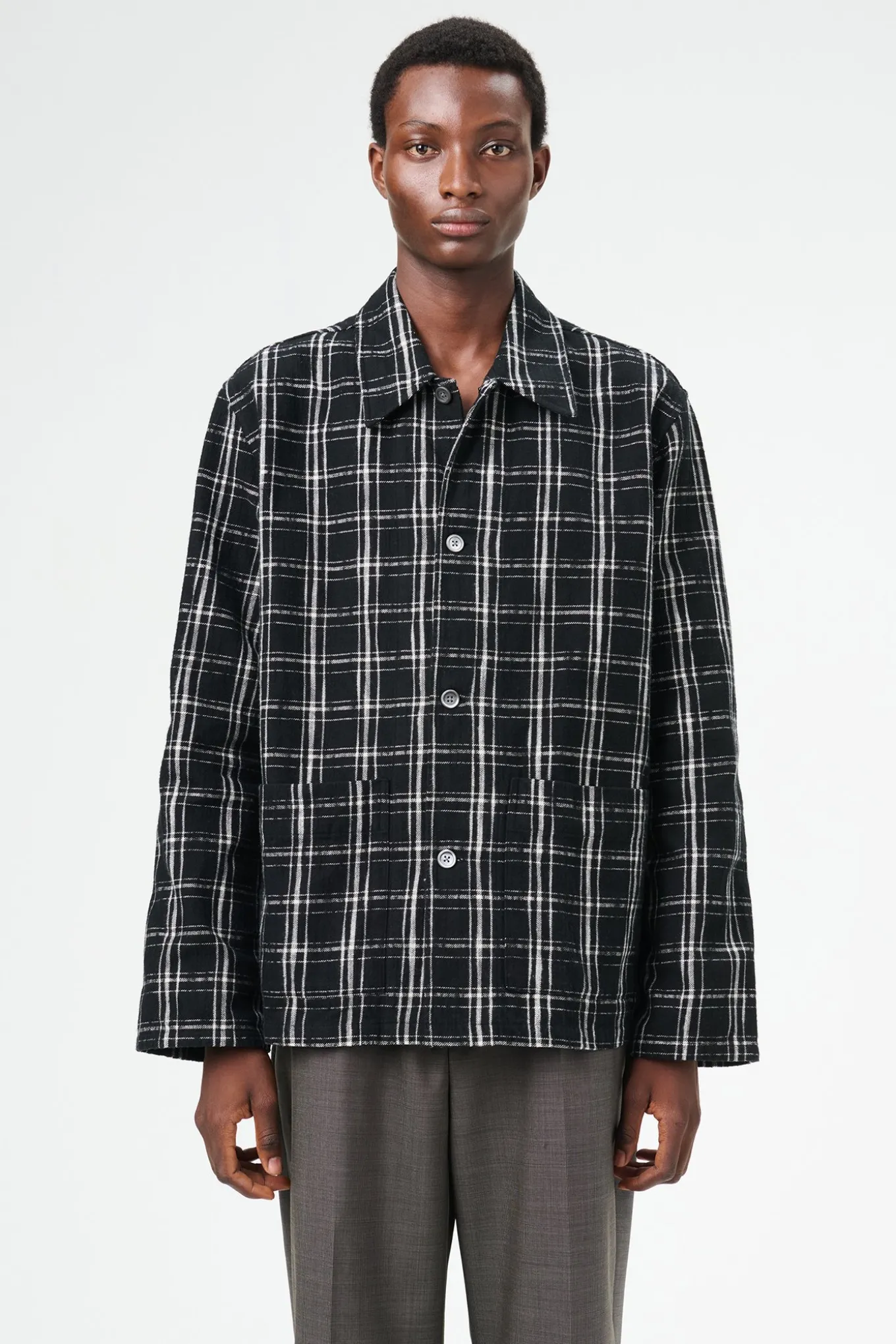 Black/White Helix Flannel