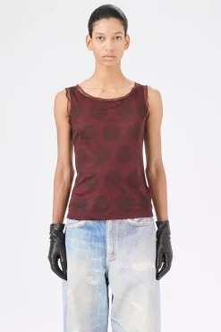 Dotted Pink Print Mesh