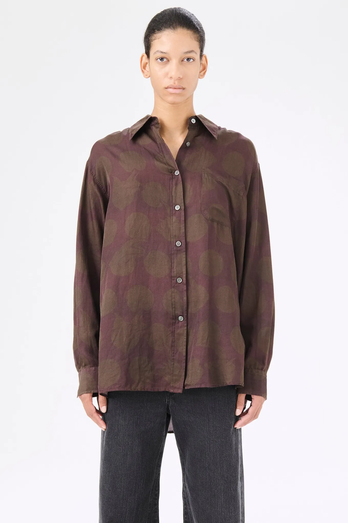 Dotted Print Cotton Silk