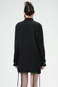 French Black Liquid Poplin