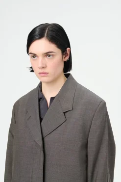 Grey Atom Check Wool