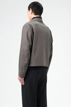 Grey Atom Check Wool