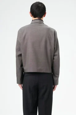 Grey Atom Check Wool