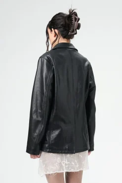 Heavy Grain Black Leather