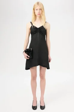 Noir Stripe Sheer Viscose Silk