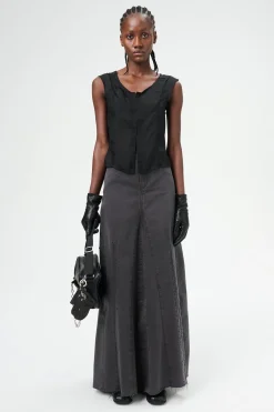 Noir Stripe Sheer Viscose Silk
