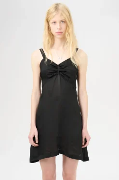 Noir Stripe Sheer Viscose Silk