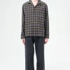 Oyster Check Hairy Flannel