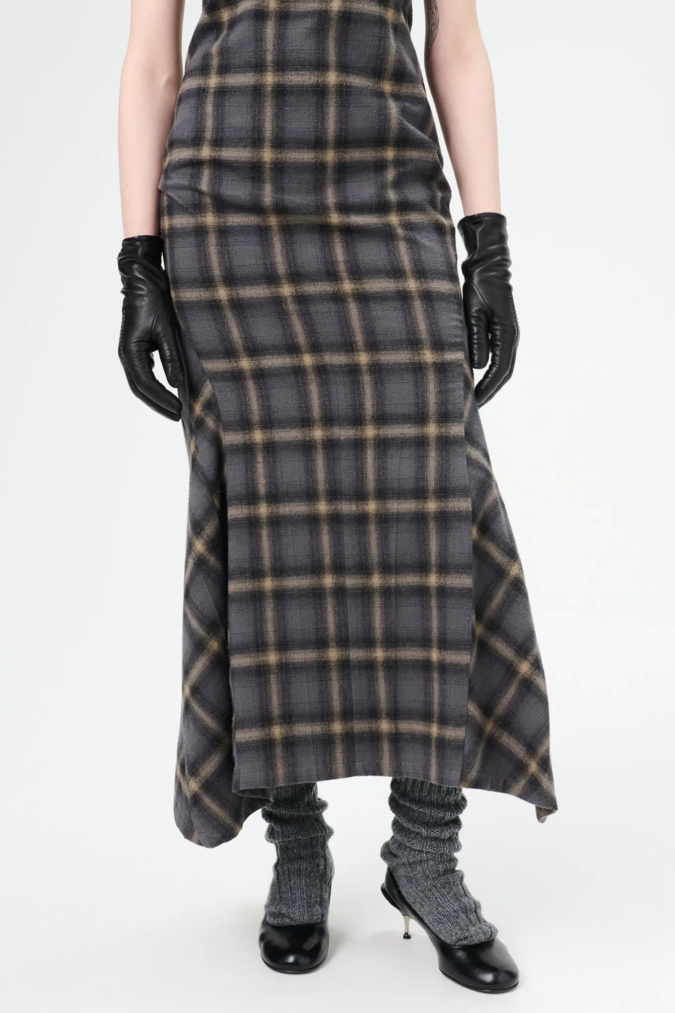 Oyster Check Hairy Flannel