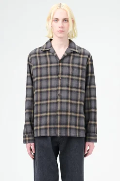 Oyster Check Hairy Flannel
