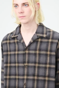 Oyster Check Hairy Flannel