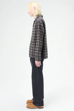 Oyster Check Hairy Flannel