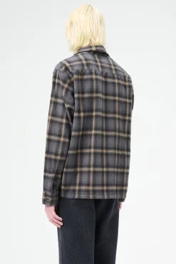 Oyster Check Hairy Flannel