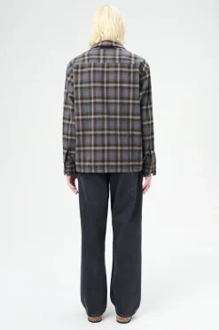 Oyster Check Hairy Flannel