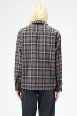 Oyster Check Hairy Flannel