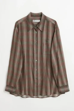 Screen Check Sheer Cotton Silk
