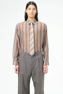 Screen Check Sheer Cotton Silk