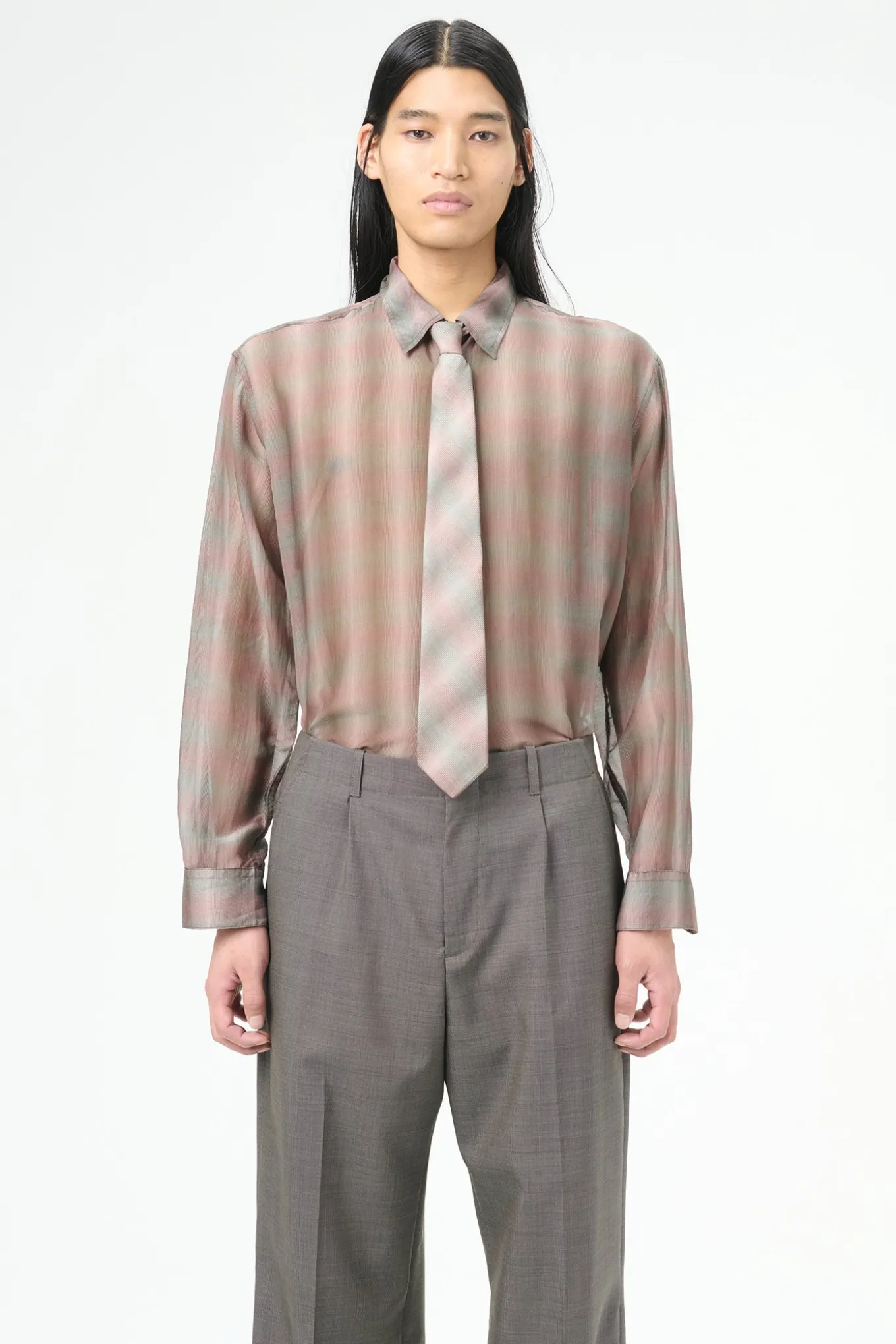 Screen Check Sheer Cotton Silk