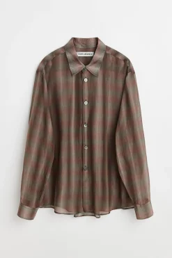 Screen Check Sheer Cotton Silk