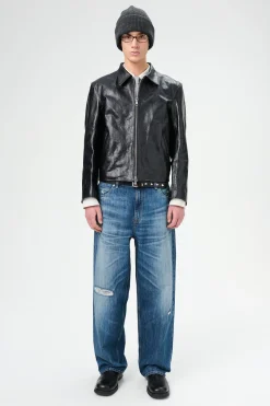 Top Dyed Black Leather