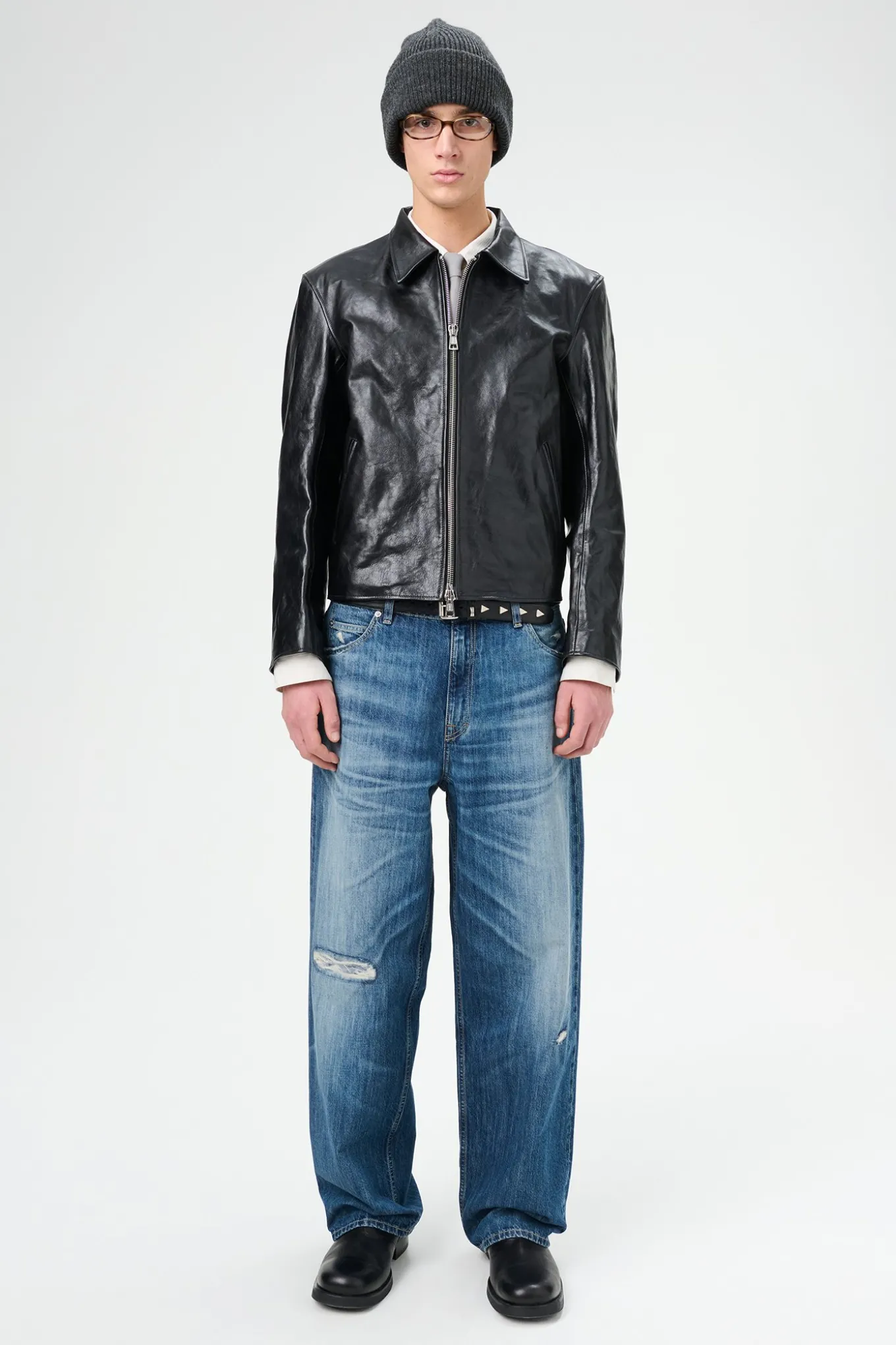 Top Dyed Black Leather