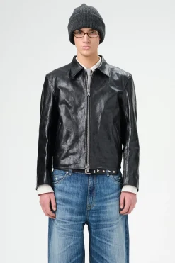 Top Dyed Black Leather