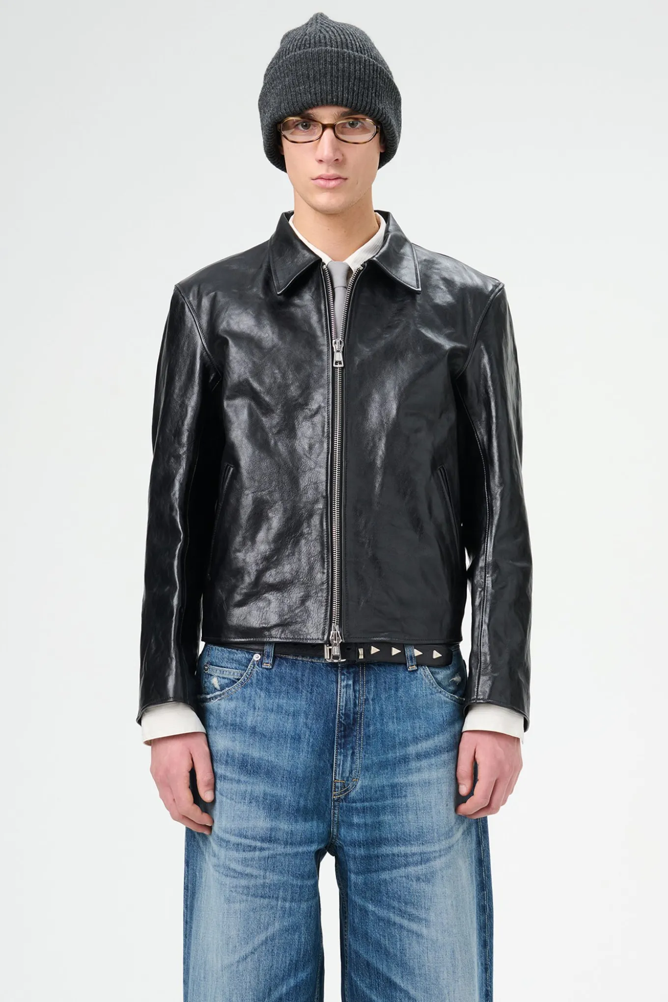 Top Dyed Black Leather