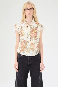 White Floral Tapestry Print