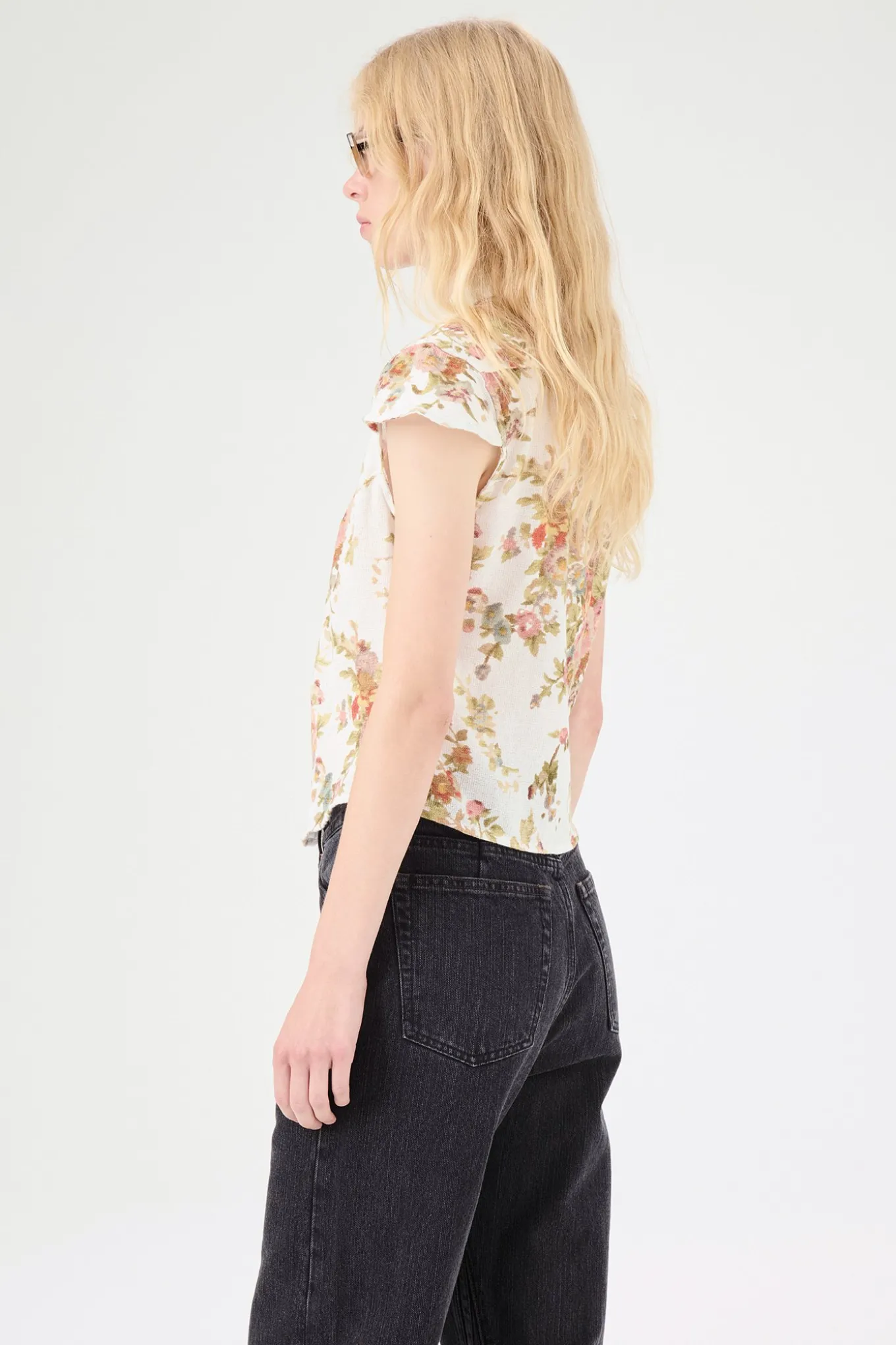 White Floral Tapestry Print