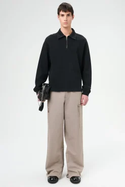 Worn Black Athletic Rib