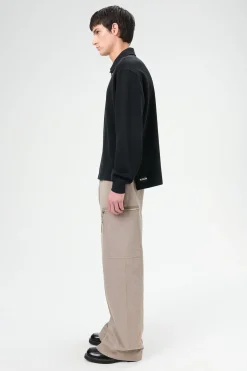 Worn Black Athletic Rib