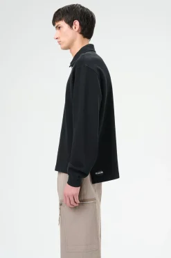 Worn Black Athletic Rib