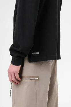 Worn Black Athletic Rib